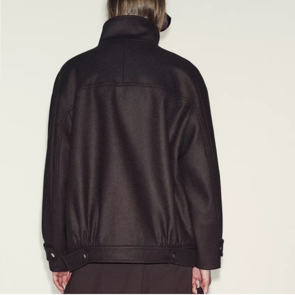 Zara wool blend bomber with high neck - Picture 2 of 6